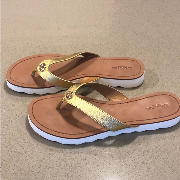 Coach Shoes - Coach Shelley Metallic Tumbled Gold